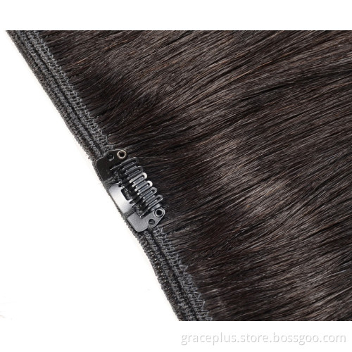brazilian straight hair weave bundles cheap 100% human hair clip in hair extension